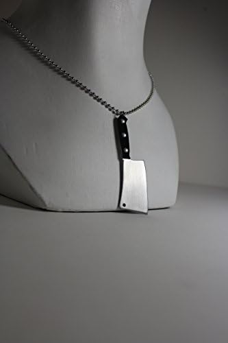 Mini Cleaver Butcher's Knife Replica Necklace Aluminum and Vinyl