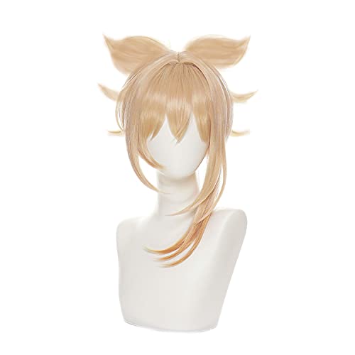 Blonde Gradient Asymmetric Sideburns Heat Resistant Synthetic Hairs for Women Halloween Cos Anime Party Replacement Wigs — image 1