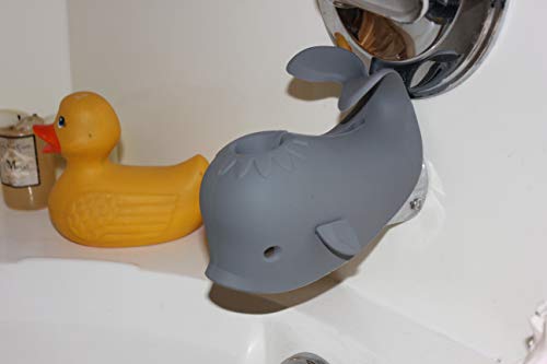 Bath-Spout-Cover-for-Bathtub-Faucet-Baby-Covers-Protects-Baby-During-Bathing-Time-While-Being-Fun-Cute-Soft-Whale-Making-for-Enjoyable-Safe-Baths-Your-Child-Will-Love-1-Pack-Grey