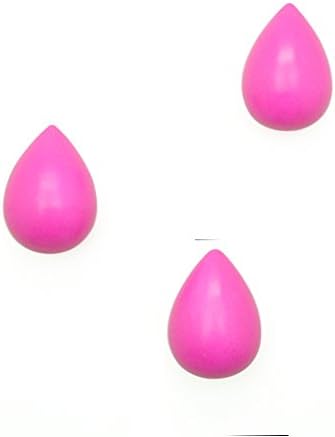 3 Pcs Water Drop Shaped Minimalist Design Wooden Decorative Creative Wall Mounted Coat Hat Hanger Hook, Carmine