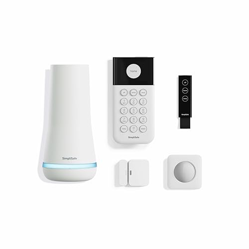 SimpliSafe 5 Piece Wireless Home Security System - Optional 24/7 Professional Monitoring - No Contract - Compatible with Alexa and Google Assistant,White