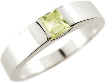 ペリドット プラチナ リング 指輪 ピンキーリング プラチナリング Pt900 即出荷 8月誕生石 レディース メンズ ストレート スクエア 幅広 13 四角い宝石