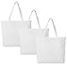 BagzDepot Canvas Tote Bag with Zipper - 3 Pack - Bulk Canvas Bags for Crafts, Groceries, Large Canvas Tote Bag for Women, Men, Kids, Teachers - Canvas Beach Tote Bag - (White Tote Bags)