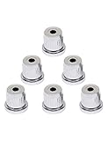 Metallor Guitar String Mounting Ferrules Through Body Mounts String Caps for Tele Telecaster Style Electric Guitar Parts Replacement Set of 6Pcs. (Chrome)