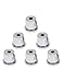 Metallor Guitar String Mounting Ferrules Through Body Mounts String Caps for Tele Telecaster Style Electric Guitar Parts Replacement Set of 6Pcs. (Chrome)