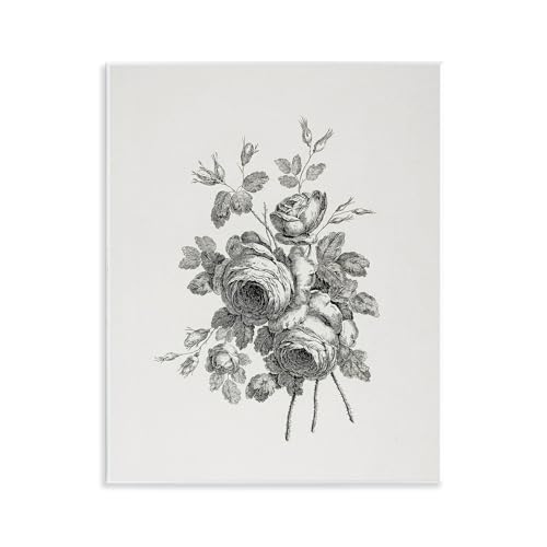 Vintage Roses Bouquet Floral, 11 x 14 Inch Mounted Print on Wall Plaque