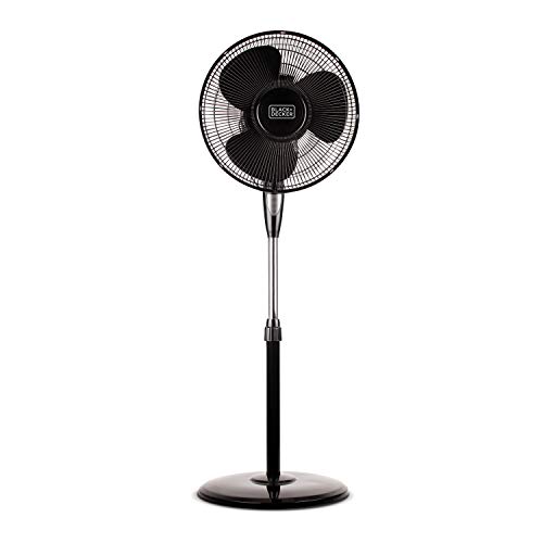 BLACK + DECKER BFSR18B 18 Inches Stand Fan with Remote, Black