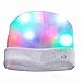 Luwint LED Glow Blink Knit Beanie Hat - Light Up Party Costume Show Cap Toys for Boy Girl (White Neon)