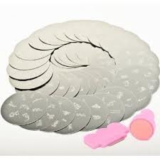 BLVD-10-X-Nail-Art-Stamping-Image-Metal-Plates-Kit-Set-70-Mixed-Designs-With-Stamp--Scrape-Tool