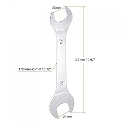 uxcell Thin Open End Wrench, 20mm x 21mm Metric