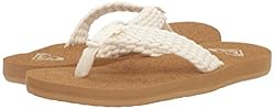 Roxy Girl's Porto Sandal Flip Flop, Cream, 2 M US