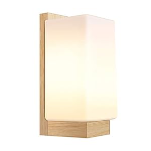 Wandlamp, Scandinavische wandlamp, van hout, eenvoudige stijl, voor nachtkastje, woonkamer, trap, hal