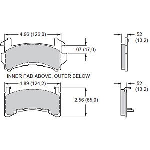 Wilwood150-8936K BP-10 Metric Caliper Brake Pad Set - 4 Piece