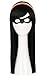 Topcosplay Girls Kids Wigs Black Long Straight Cosplay Halloween Costumes Party Wig with Headband