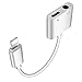 Lightning to 3.5 mm Headphone Jack Adapter , Excellenter iPhone X/ 8/ 7 Plus Earphone Lightning Adapter & Splitter, 2 in 1 Aux Headphone Jack Audio + Charge Cable Adapter, Support iOS 10.3 and Later