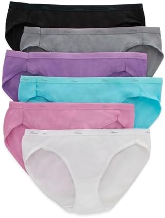 Fruit Of The Loom 6 Slip Bikini In Cotone Assortito Per Donna - Confezione Da 6