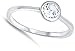 Bezel Round Solitaire White CZ Wedding Ring .925 Sterling Silver Band Size 8