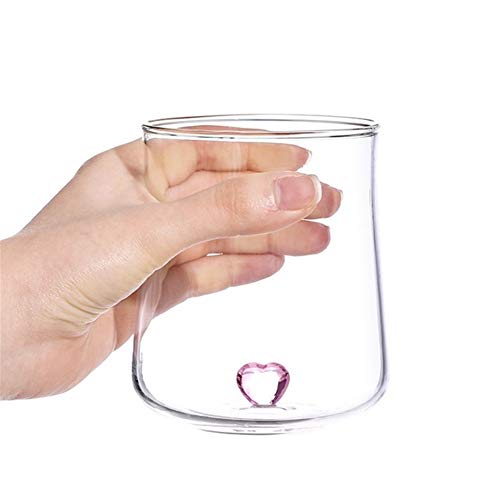 Home+ Whisky gläser, 2ST Rosa Hart Glasschalen Weingläser Glas Saft Cup Glas Trinkglas Cocktailglas 350ml (Color : 2Pcs…