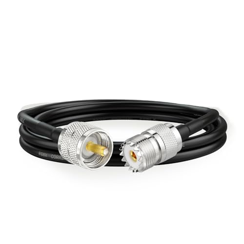 Superbat PL259 to SO239 RG8X CB Patch Lead 2m 50ohm UHF Male to Female Ham Radio HF Coax Cable for HF UHF Ham Radio, Duplexer Tuner, Dummy Load, SWR Meter, Walkie Talkie