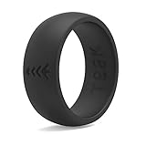 Silicone Wedding Ring for Men. Rubber Wedding Band for Every Day Use - Weight Training, Sports, Military, Work, Hunting, Travel and Outdoors, Black - Size 12