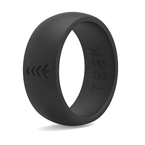 Silicone Wedding Ring for Men. Rubber Wedding Band for Every Day Use - Weight Training, Sports, Military, Work, Hunting, Travel and Outdoors, Black - Size 12