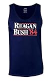 Ronald Reagan Bush '84 Cool Retro Tank Top-navy-xxxl