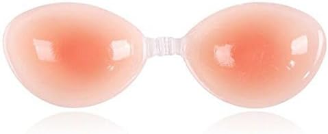 Reusable Strapless Self Adhesive Silicone Invisible Push-up Bra Sexy Nubra Beige-strapless D Cup