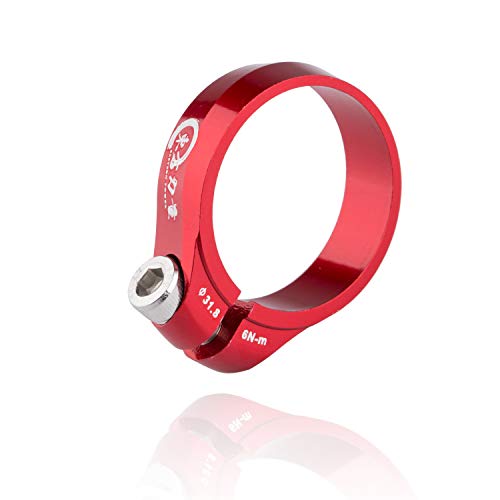 EASTERN POWER Seatpost Clamp, Bicycle 31.8mm Ultra-Light Seat Clamp, Anodized CNC Red Seat Post Clamp, Aluminum Alloy Seat Tube Lock Collar