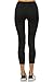 Mono B Women's Stretch Knit Capri Leggings with Mesh Paneled sides S Black