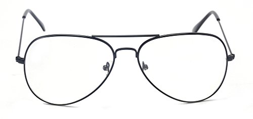 Outray Classic Aviator Metal Frame Clear Lens Glasses 2167c1 Black