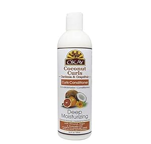 Image of OKAY | Coconut Curls Gardenia & Grapefruit Conditioner | For All Hair Types & Textures | Defines Curls | With Almond, Argan & Avocado Oil | Free of Sulfate, Silicone & Paraben | 12 oz