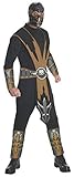 Mortal Kombat Adult Scorpion Costume And Mask, Gold/Black, Medium