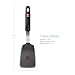 DI ORO Silicone Turner Spatula - Kitchen Spatulas for Nonstick Cookware - Flexible & Thin Cooking Turner for Flipping Pancakes & Eggs - 600°F High Heat-Resistant & BPA Free - Dishwasher Safe (Black)