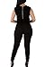 Meenew Women's Sleeveless Broken Hole Tie Waist Long Pants Jumpsuit