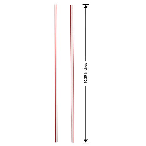 Plastic Drinking Straws, Extra Long, Red and White Striped, Individually Wrapped Straw 10 1/4 inches long, BPA Free, Restaurant Grade,200 Pack Disposable Straws