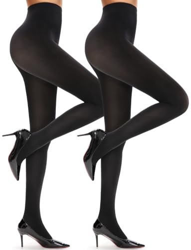 HONGTEYA 2 Pcs 80D Tights for Women Opaque High