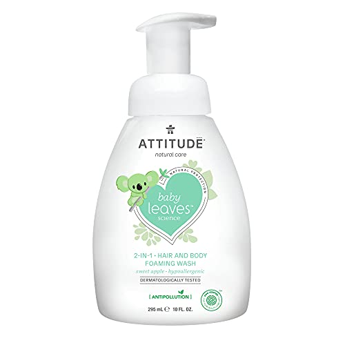 ATTITUDE 2in1 Natural Hair and Body Foaming Wash for Baby, EWG
