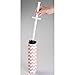 InterDesign Una Slim Toilet Bowl Brush and Holder - Bathroom Cleaning Storage, Coral/White Chevron