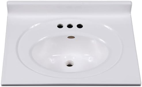 Imperial Vs2519spw Bathroom Vanity Top With Recessed Center Oval Bowl 25 Inch Wide By 19 Inch Deep Solid White Gloss Finish Vanity Sinks Amazon Com