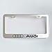 Newest Audi Logo Bling Frosted Silver Aluminum Alloy License Plate Frame,with Screw Caps Cover Set Suit,Applicable to US Standard car License Frame, for Audi(2 Pcs)