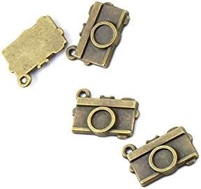 260 PCS Ancient Antique Bronze Fashion Jewelry Making Crafting Charms Findings Bulk for Bracelet Necklace Pendant Retro Accessoires Lots Vintage YWN04 Camera