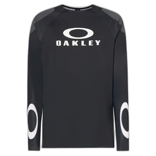 Oakley Mens Seeker Edge Long Sleeve Jersey, Blackout, Medium