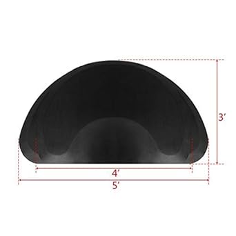 Black Semi Circle Salon Mat For Hair Stylist 1 2 Thick