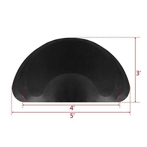 Barber Shop Chair Mat Anti-Fatigue Floor Mat 4′x3′ Salon Floor Mat - Black Semi Circle Salon Mat - 1/2" Thick Office Comfort Floor Mat