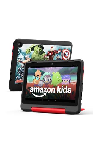 Amazon Fire HD 8 Kids Pro tablet, ages 6-12. Bright 8" HD screen, includes ad-free content, parental controls, 13-hr battery, slim case for older kids, 32GB, Marvel Avengers