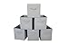 Square Storage Cube Fabric Basket (Set of 6) - Grey