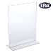 Acrylic Sign Holder 8.5 x 11 - Acrylic T Shape Table Top Display Stand, Double Sided, Bottom Load, Portrait Style Menu Ad Frame. Perfect for Restaurants, Promotions, Photo Frames, Classroom (6 Pack)