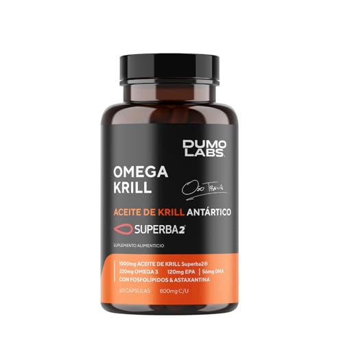 DUMO Aceite de Krill Antártico | Suplemento de Omega-3 de Krill Antártico | 60 Cápsulas 1000 mg de (EPA y DHA) con Fosfolípidos y Astaxantina | Fórmula Premium | Alta Pureza | 2 Meses de Uso