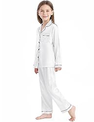 SWOMOG Kid Girls Boys Silk Satin Pajamas Set