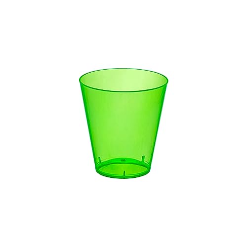 Party Essentials Disposable Hard Plastic 2-Ounce Shot/Shooter Glasses, Neon Green, 300 Count